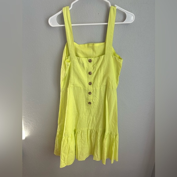 NY&Co Yellow Linen Blend Flare Dress (NWT) - Picture 4 of 8